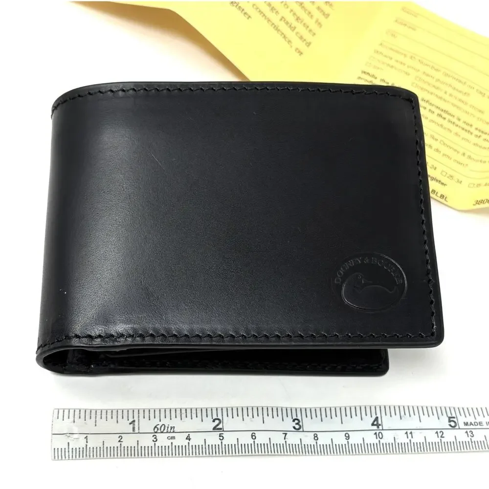 Dooney & Bourke Mens Black Passcase Wallet Concord Billfold Train Pass NWT